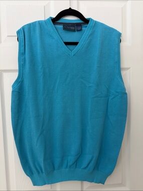Charleston threads Men’s Bright Turquoise V-Neck Sweater Vest